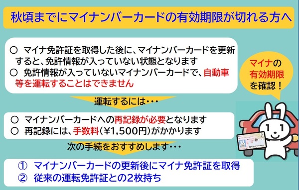 マイナンバーカードの有効期限が近い